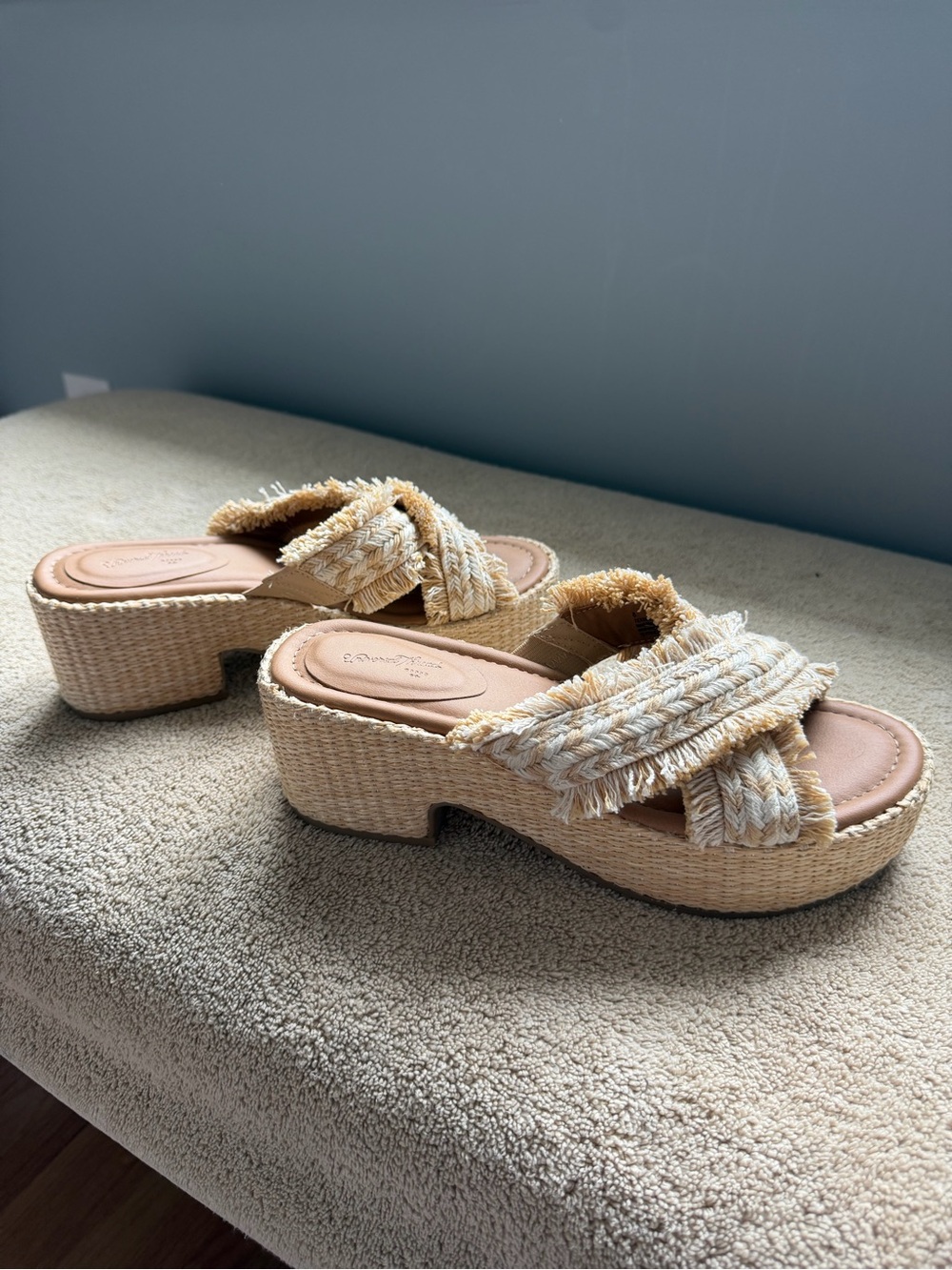 Universal Thread Beige Braided Platform Slide Clogs - Picture 2 of 2